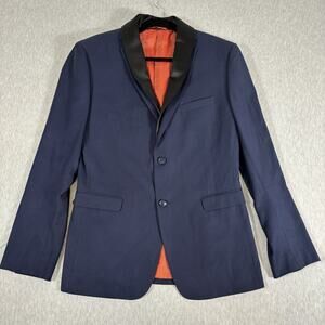 Shoreditch London Blazer Mens Size 40 40S Slim Fit Blue Polyester Wool